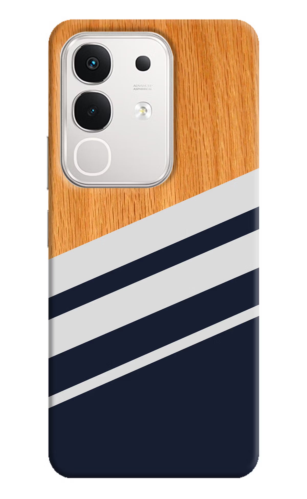 Blue and white wooden iQOO Z10x 5G Hard Case Back Cover by Casekaro