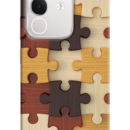 Wooden Puzzle iQOO Z10x 5G Hard Case Back Cover by Casekaro