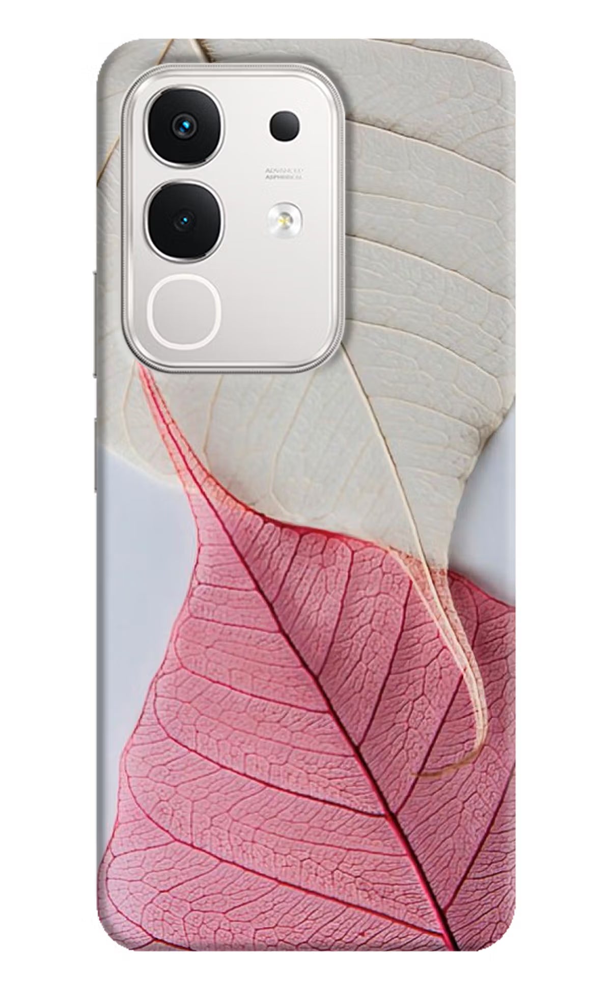 White Pink Leaf iQOO Z10x 5G Hard Case Back Cover by Casekaro