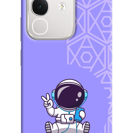 Cute Astronaut Chilling iQOO Z10x 5G Hard Case Back Cover by Casekaro