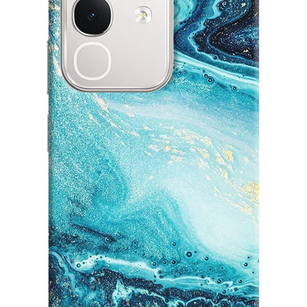 Blue Glitter Marble iQOO Z10x 5G Hard Case Back Cover by Casekaro