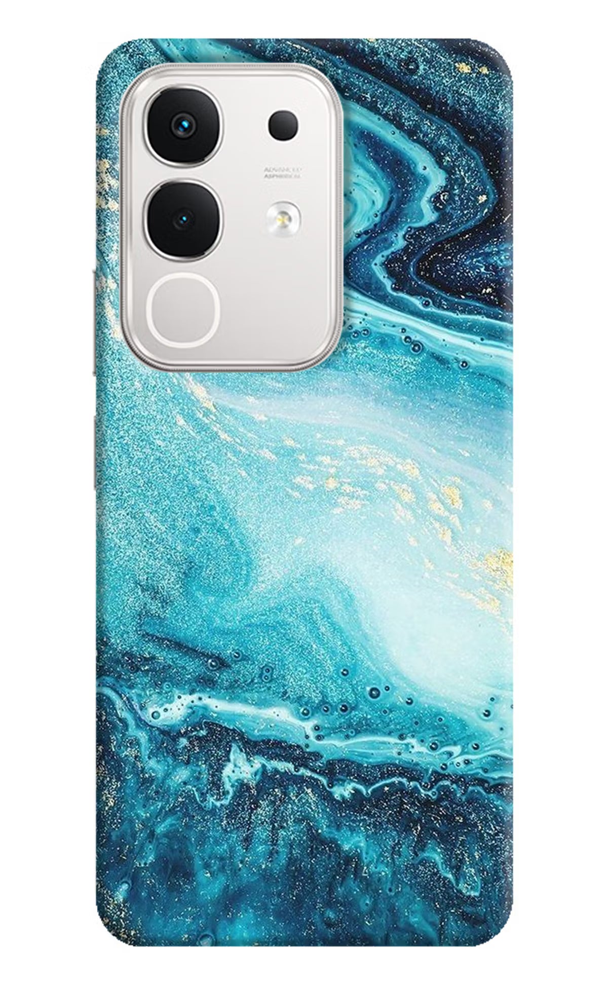 Blue Glitter Marble iQOO Z10x 5G Hard Case Back Cover by Casekaro