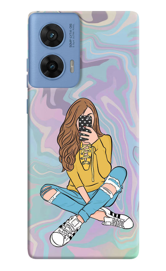 Selfie Girl Moto G96 5G Hard Case Back Cover by Casekaro