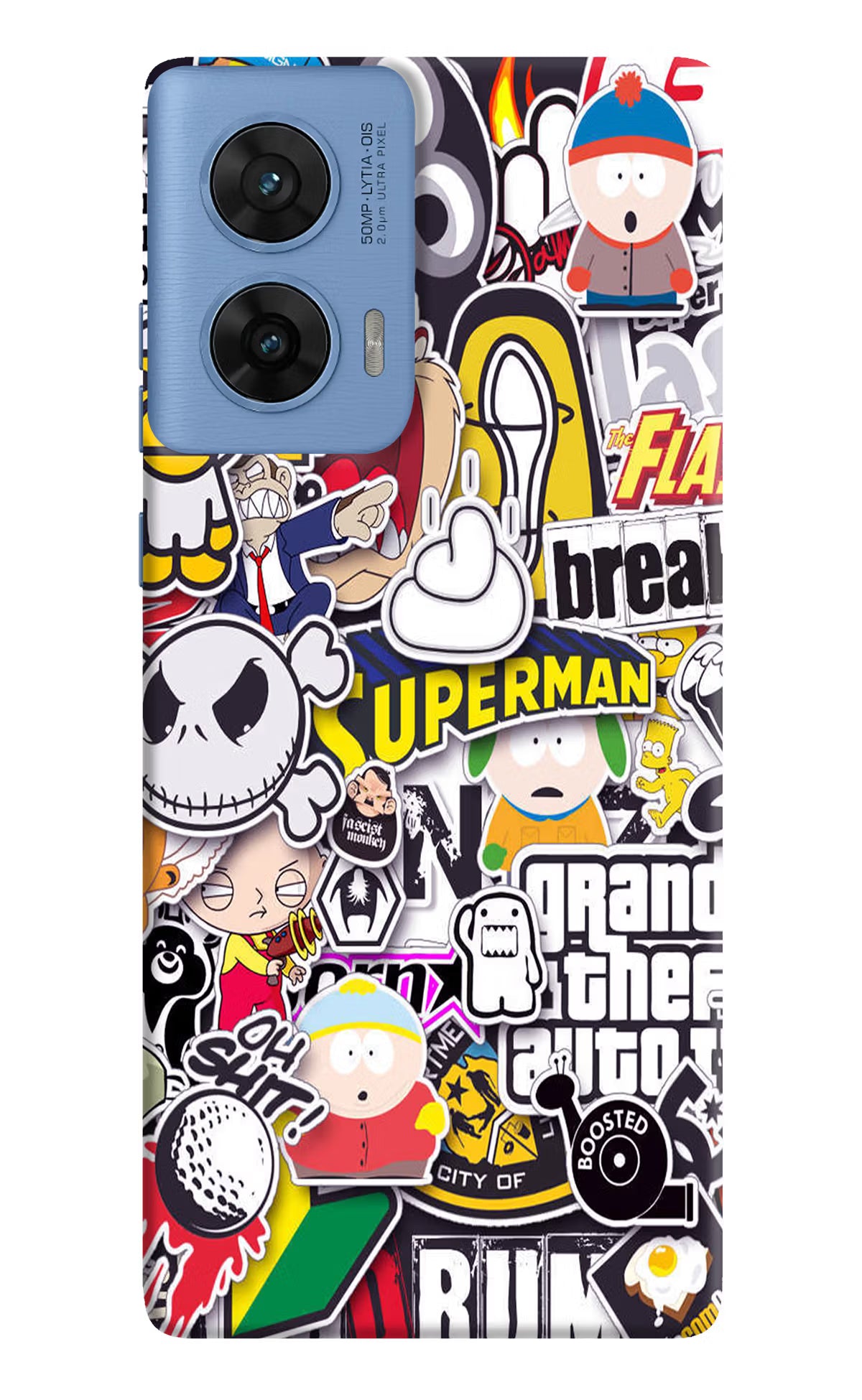 Sticker Bomb Moto G96 5G Hard Case Back Cover by Casekaro