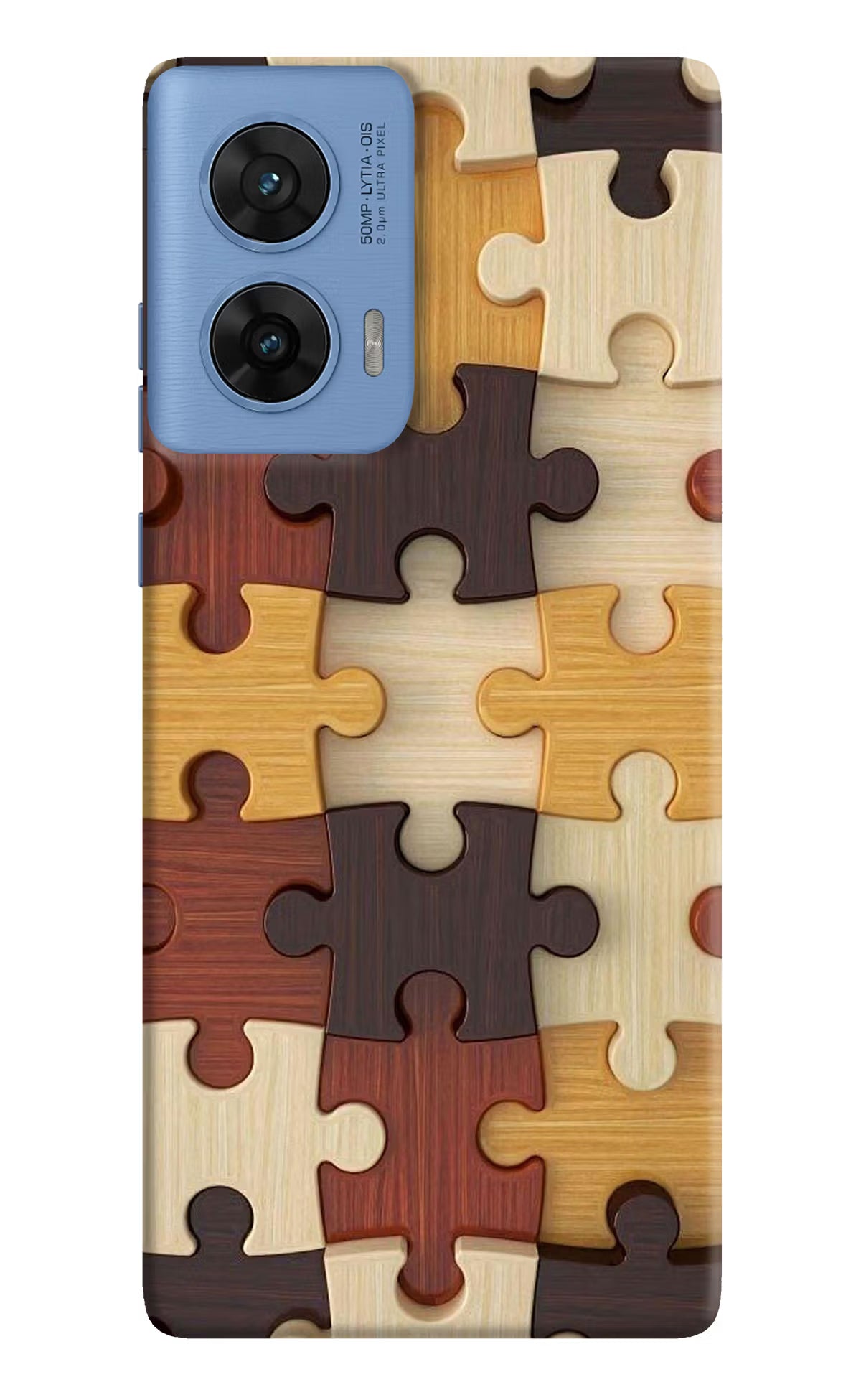 Wooden Puzzle Moto G96 5G Hard Case Back Cover by Casekaro