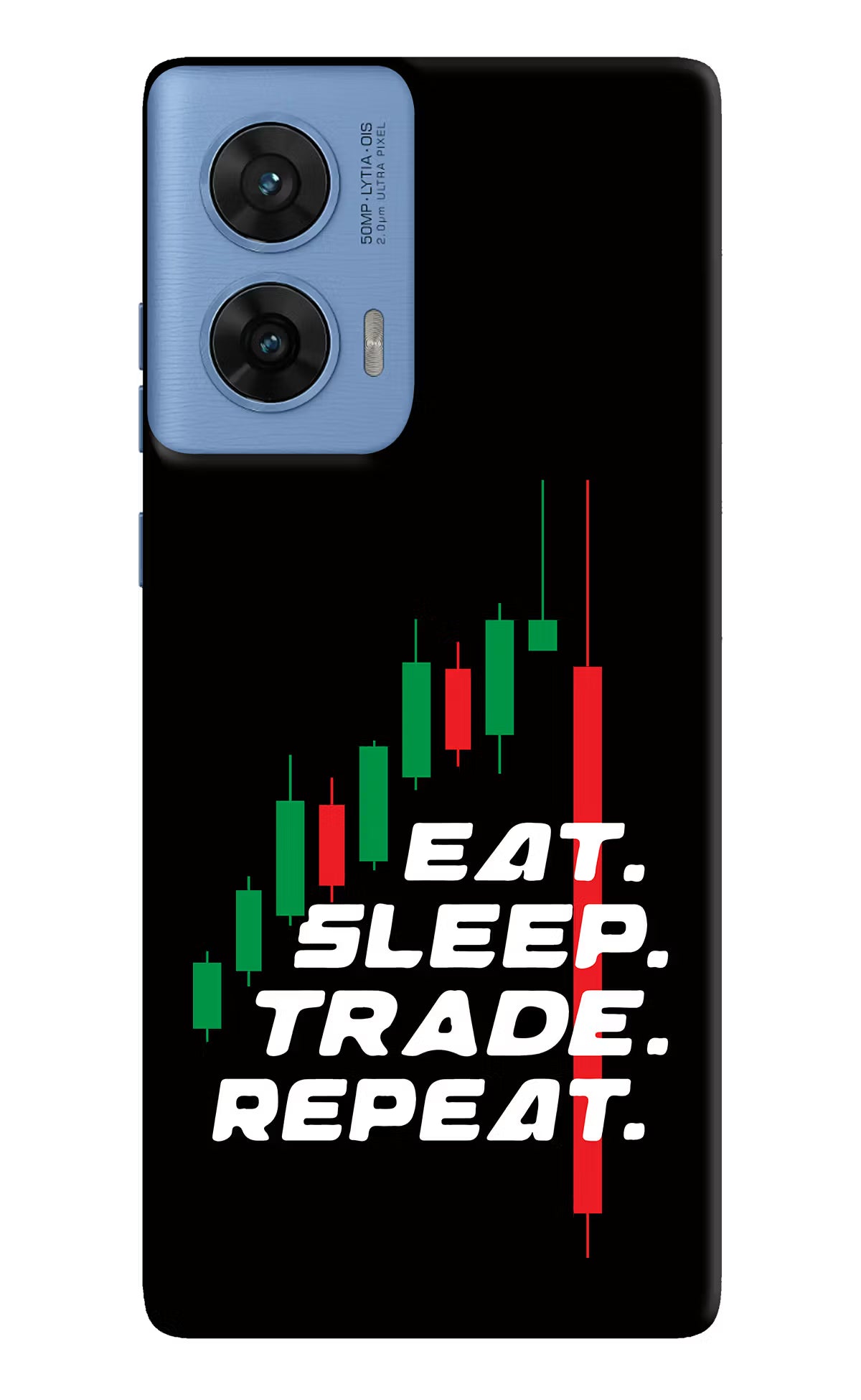 Eat Sleep Trade Repeat Moto G96 5G Hard Case Back Cover by Casekaro