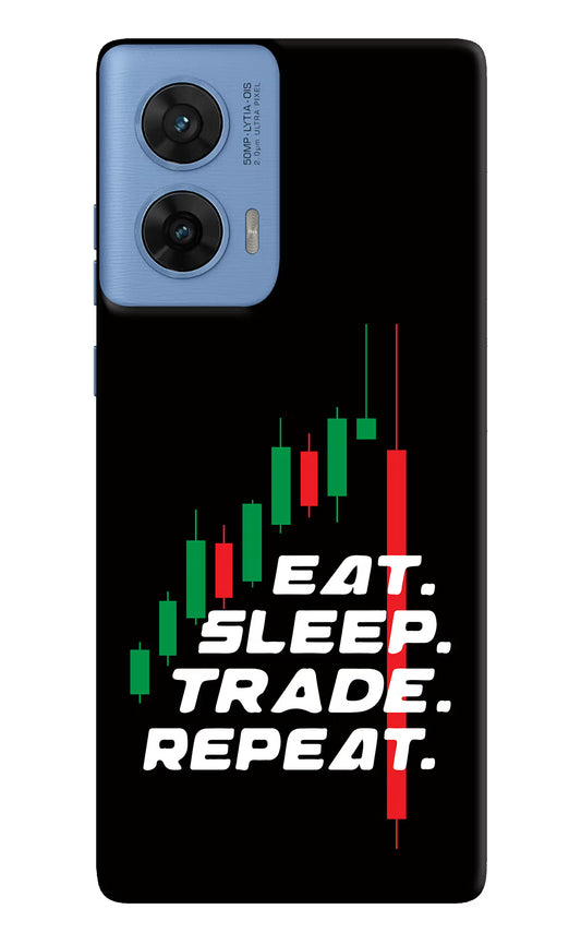 Eat Sleep Trade Repeat Moto G96 5G Hard Case Back Cover by Casekaro