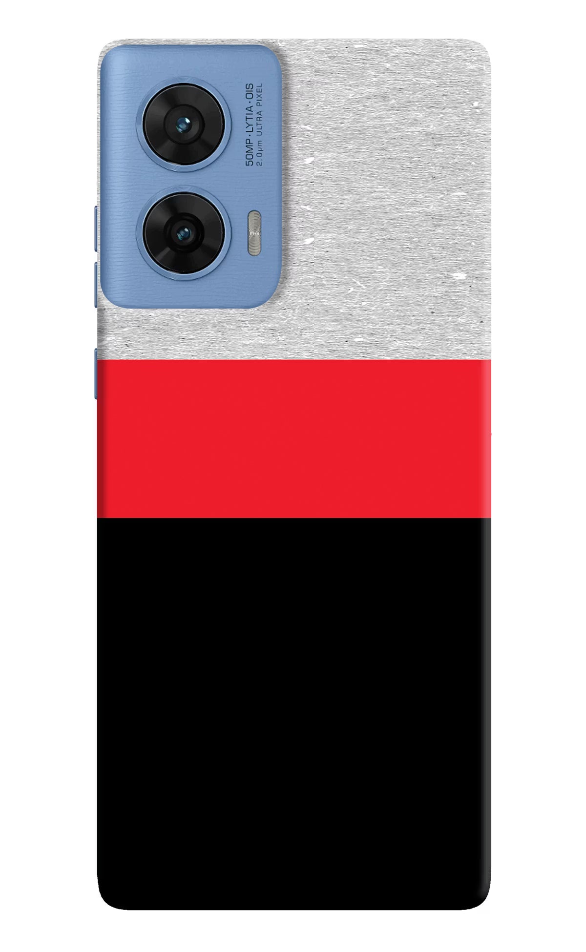 Tri Color Pattern Moto G96 5G Hard Case Back Cover by Casekaro