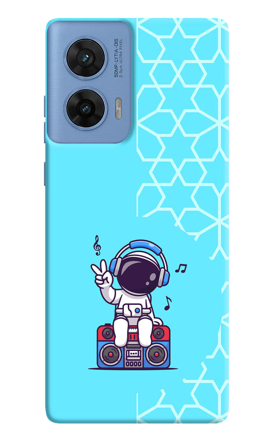 Cute Astronaut Chilling Moto G96 5G Hard Case Back Cover by Casekaro