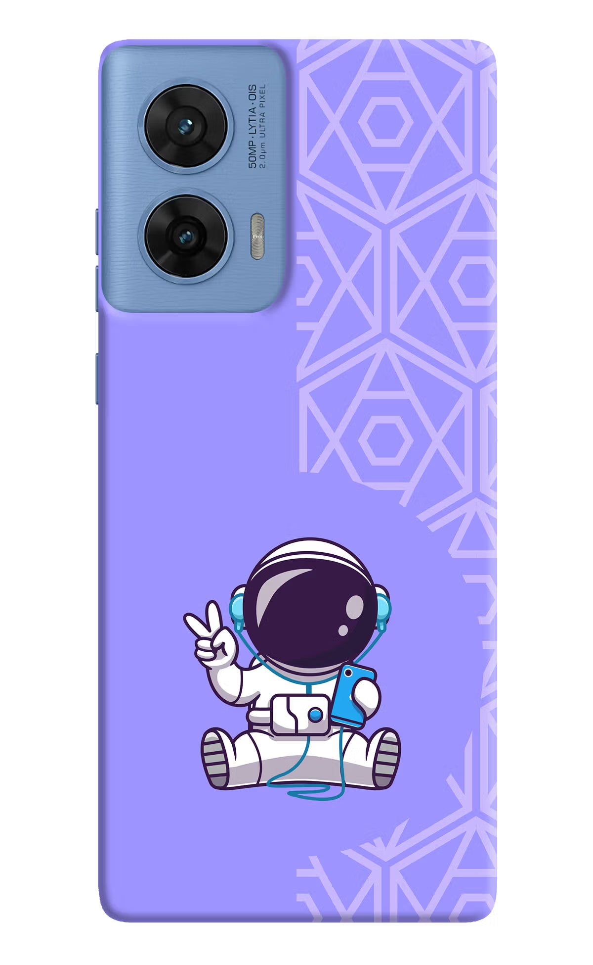 Cute Astronaut Chilling Moto G96 5G Hard Case Back Cover by Casekaro