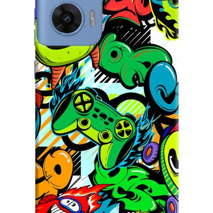 Game Doodle Moto G96 5G Hard Case Back Cover by Casekaro