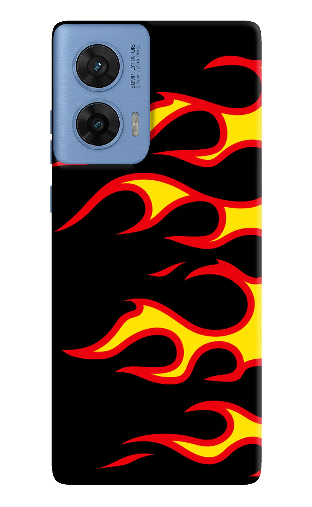 Side Sweep Flames Moto G96 5G Hard Case Back Cover by Casekaro