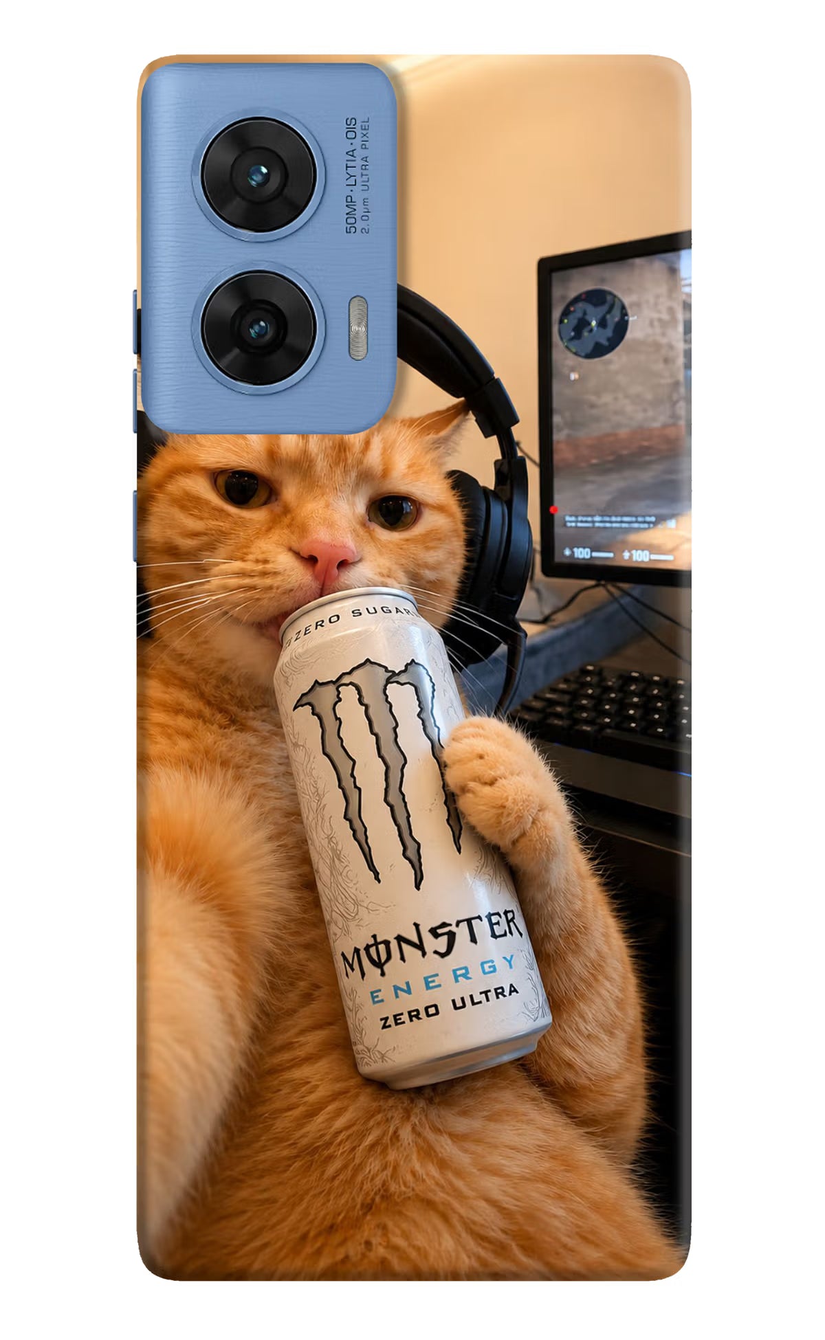 Gamer Cat Energy Moto G96 5G Back Cover