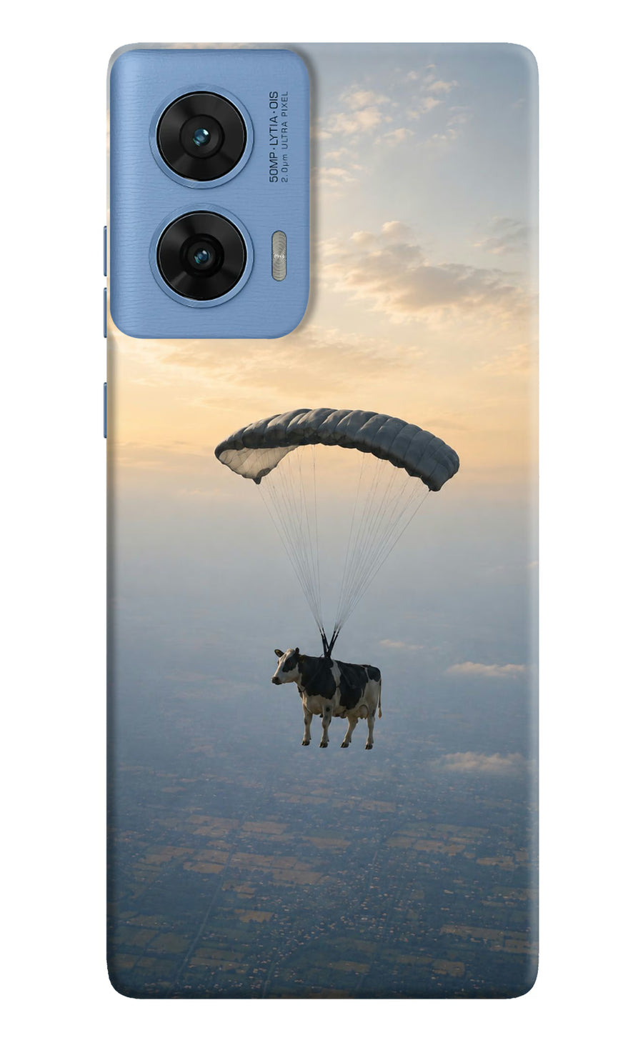 Skydiving Cow Moto G96 5G Back Cover, Hard case