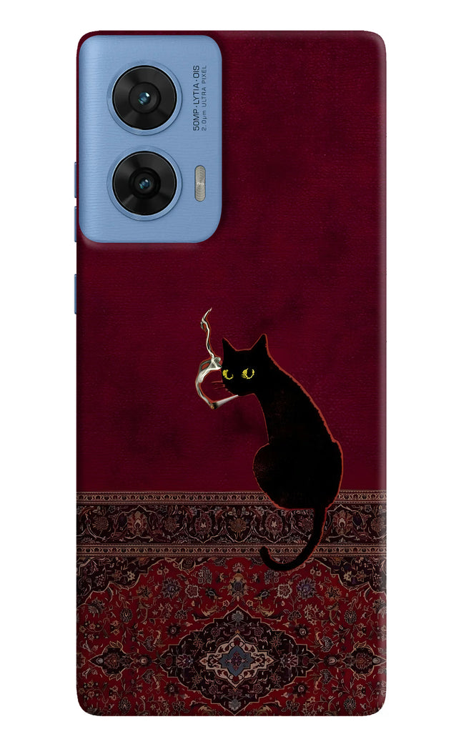 Midnight Cat Moto G96 5G Hard Case Back Cover by Casekaro
