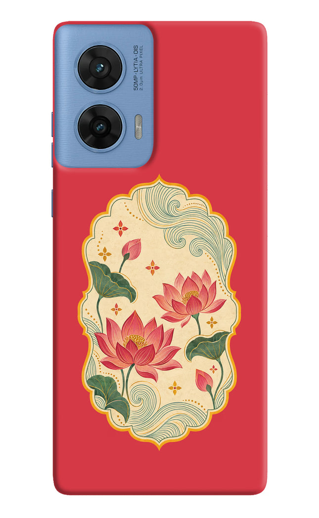Pink Lotus Moto G96 5G Hard Case Back Cover by Casekaro