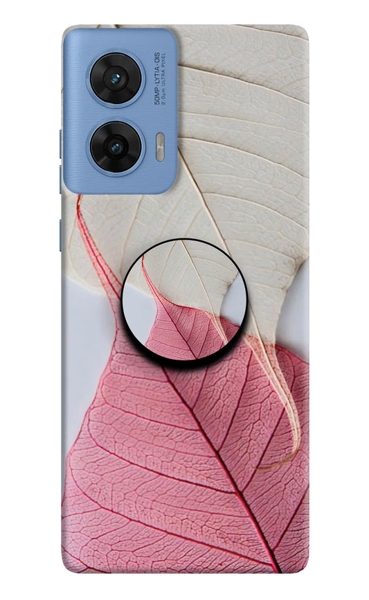 White Pink Leaf Moto G96 5G Pop Case by Casekaro