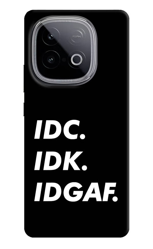 Idc Idk Idgaf iQOO Neo 10 Hard Case Back Cover by Casekaro