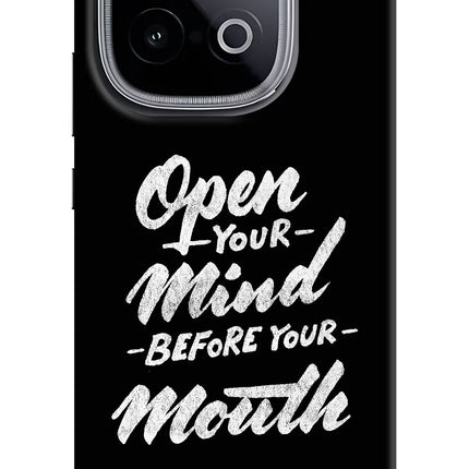 Open Your Mind Before Your Mouth iQOO Neo 10 Hard Case Back Cover by Casekaro