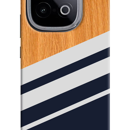 Blue and white wooden iQOO Neo 10 Hard Case Back Cover by Casekaro