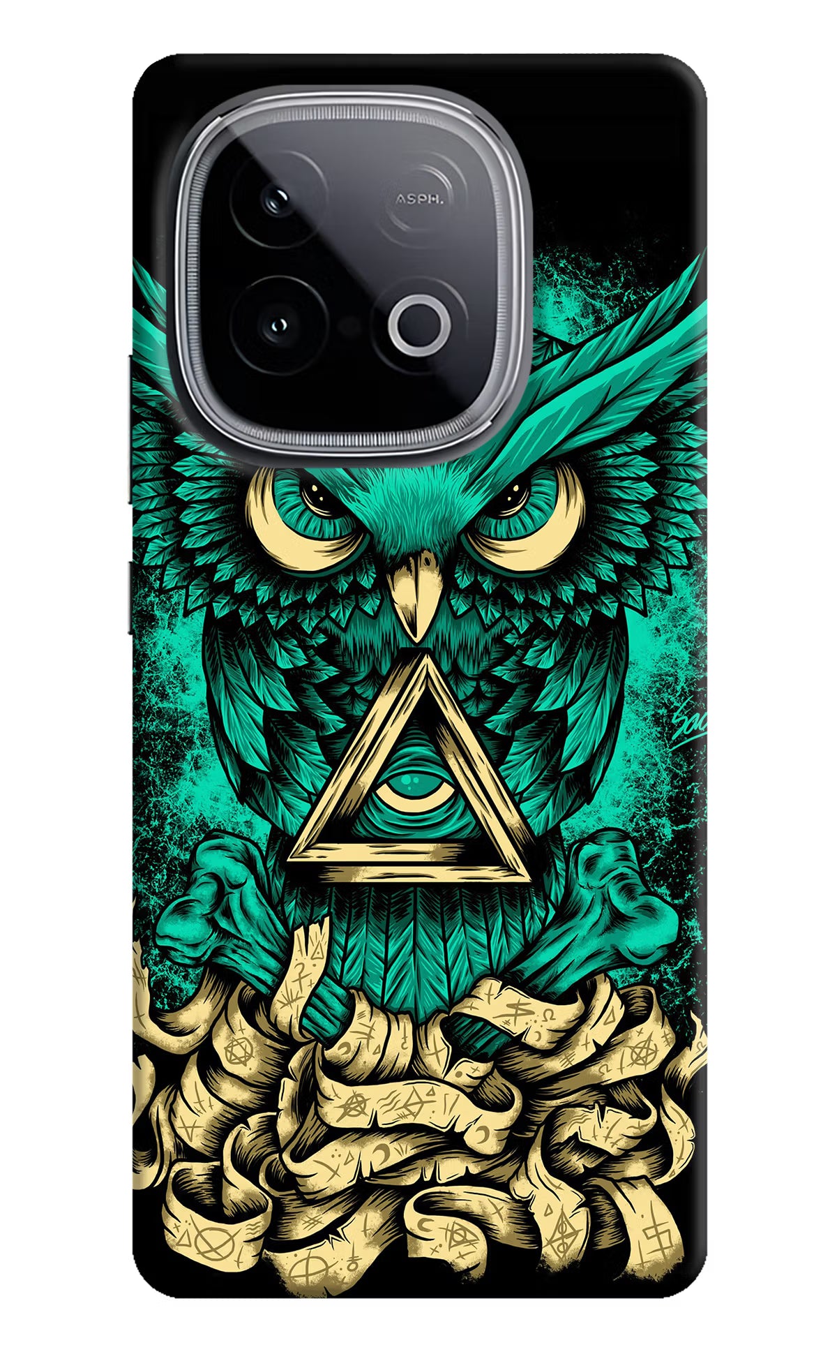 Green Owl iQOO Neo 10 Hard Case Back Cover by Casekaro