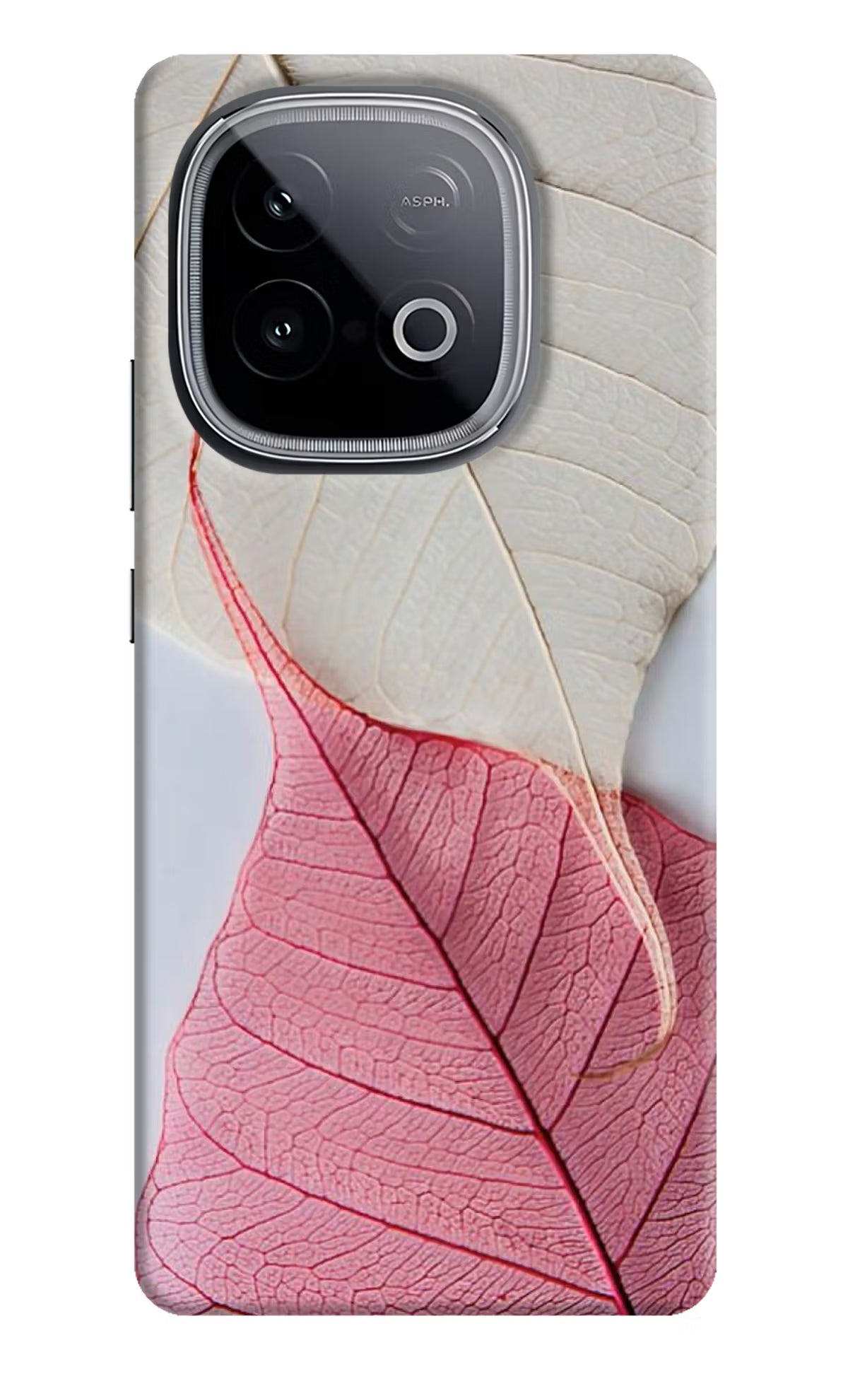 White Pink Leaf iQOO Neo 10 Hard Case Back Cover by Casekaro