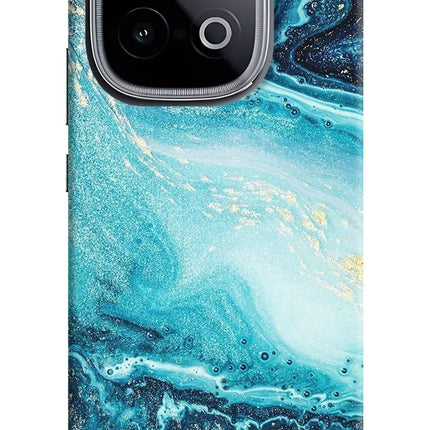 Blue Glitter Marble iQOO Neo 10 Hard Case Back Cover by Casekaro