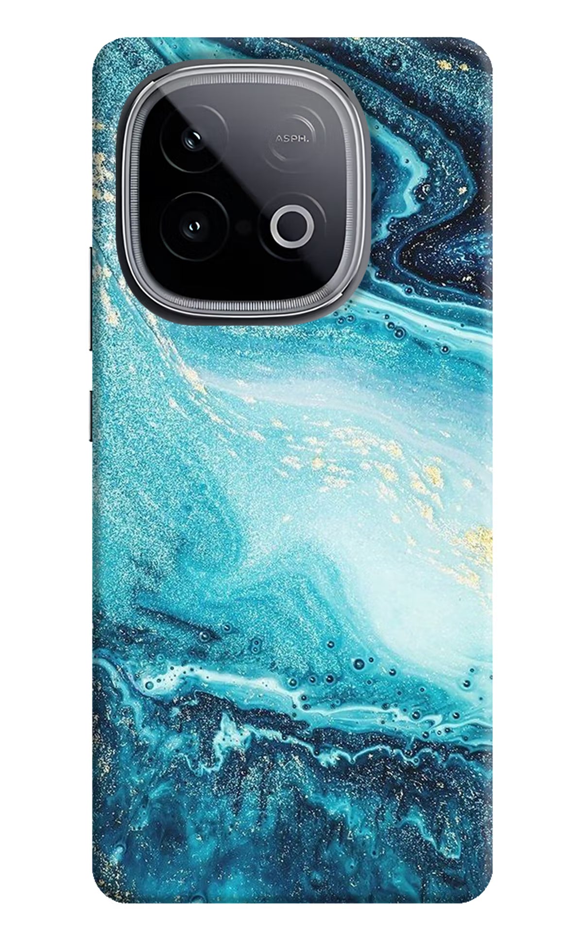 Blue Glitter Marble iQOO Neo 10 Hard Case Back Cover by Casekaro