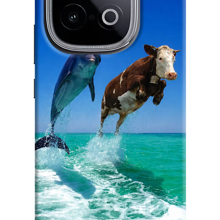 Dolphin vs Cow iQOO Neo 10 Hard Case Back Cover by Casekaro
