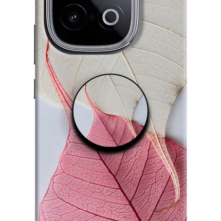 White Pink Leaf iQOO Neo 10 Pop Case by Casekaro