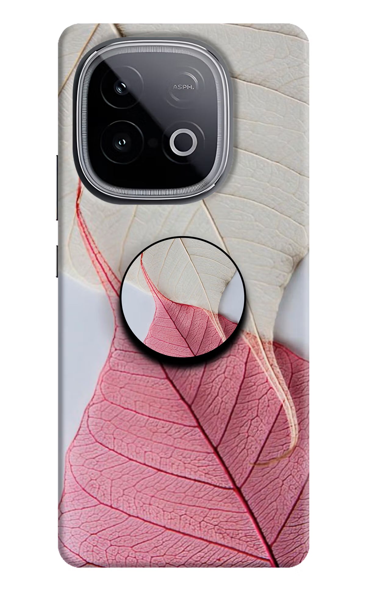 White Pink Leaf iQOO Neo 10 Pop Case by Casekaro