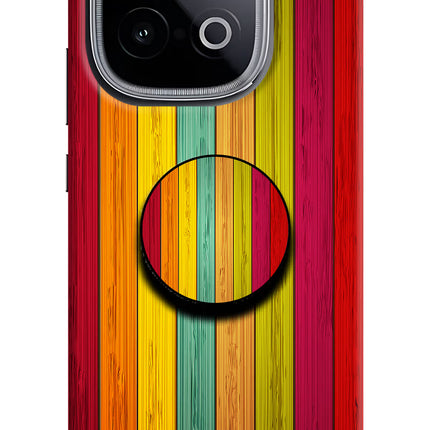 Multicolor Wooden iQOO Neo 10 Pop Case by Casekaro