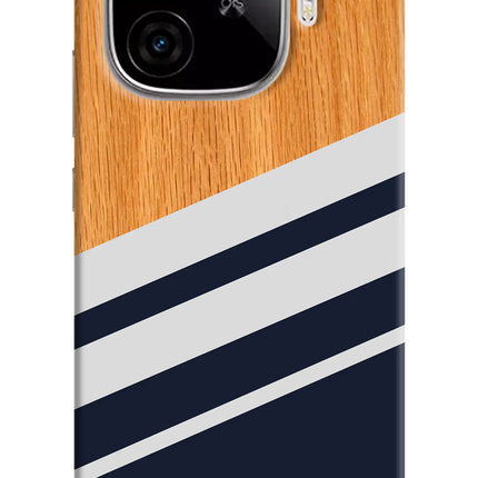 Blue and white wooden iQOO Neo 10R 5G Hard Case Back Cover by Casekaro