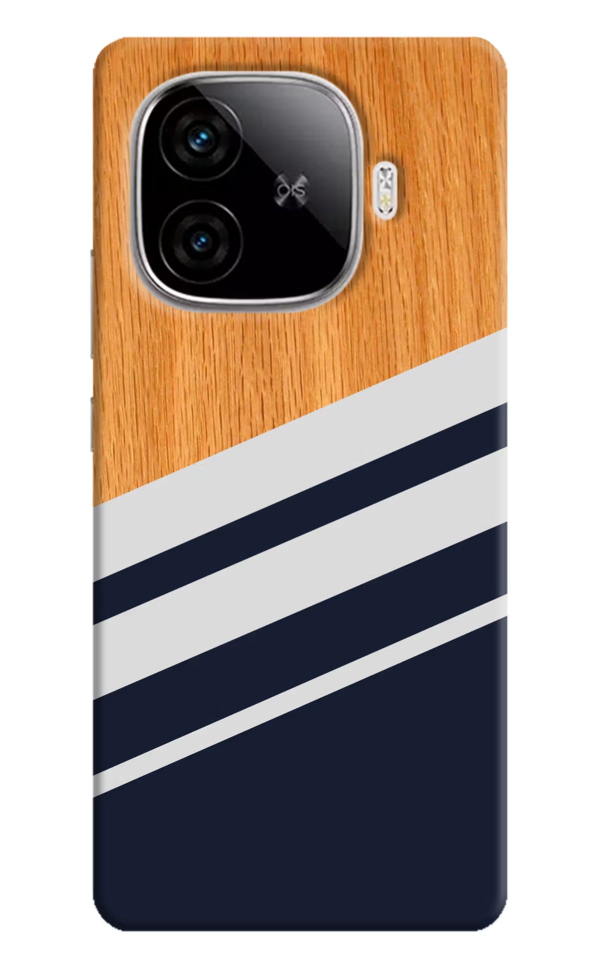 Blue and white wooden iQOO Neo 10R 5G Hard Case Back Cover by Casekaro