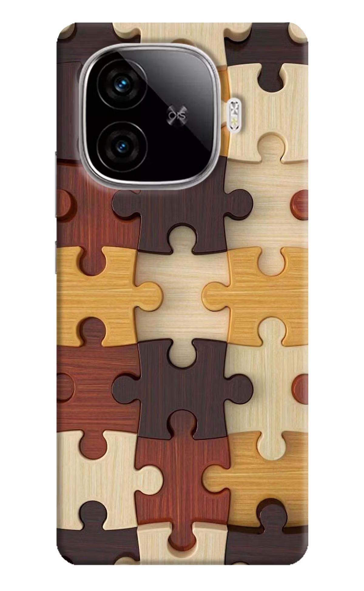 Wooden Puzzle iQOO Neo 10R 5G Hard Case Back Cover by Casekaro