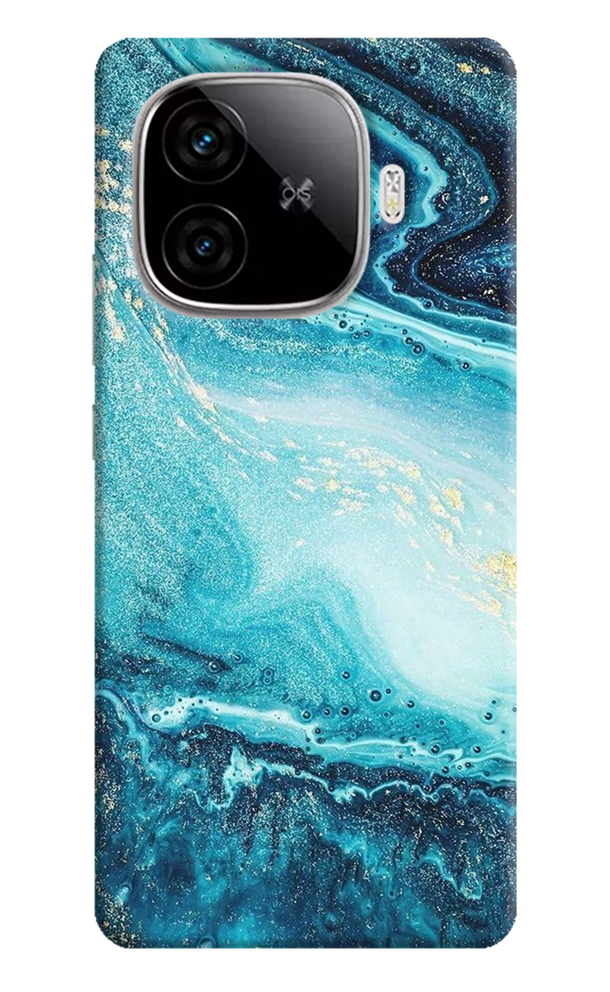 Blue Glitter Marble iQOO Neo 10R 5G Hard Case Back Cover by Casekaro