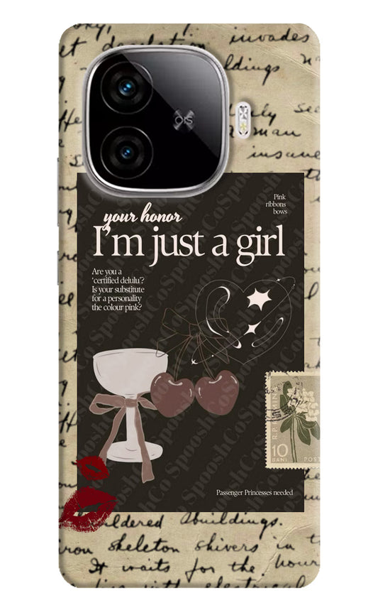 I am just a girl iQOO Neo 10R 5G Hard Case Back Cover by Casekaro