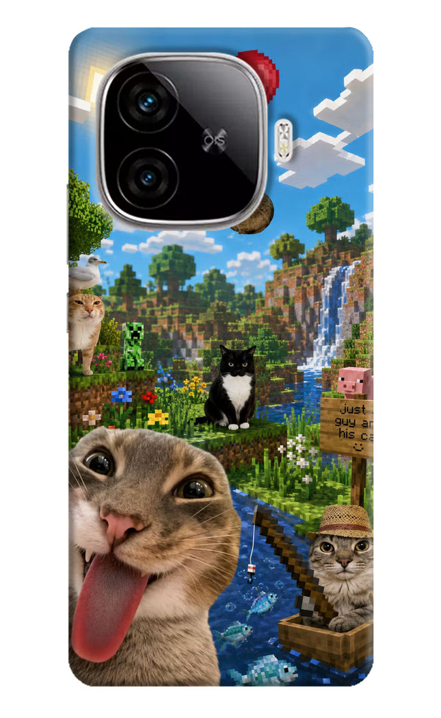 Minecraft Cat Chaos iQOO Neo 10R 5G Hard Case Back Cover by Casekaro