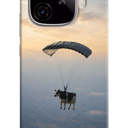 Skydiving Cow iQOO Neo 10R 5G Hard Case Back Cover by Casekaro