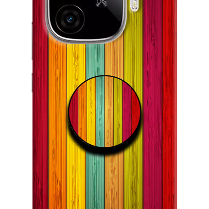 Multicolor Wooden iQOO Neo 10R 5G Pop Case by Casekaro