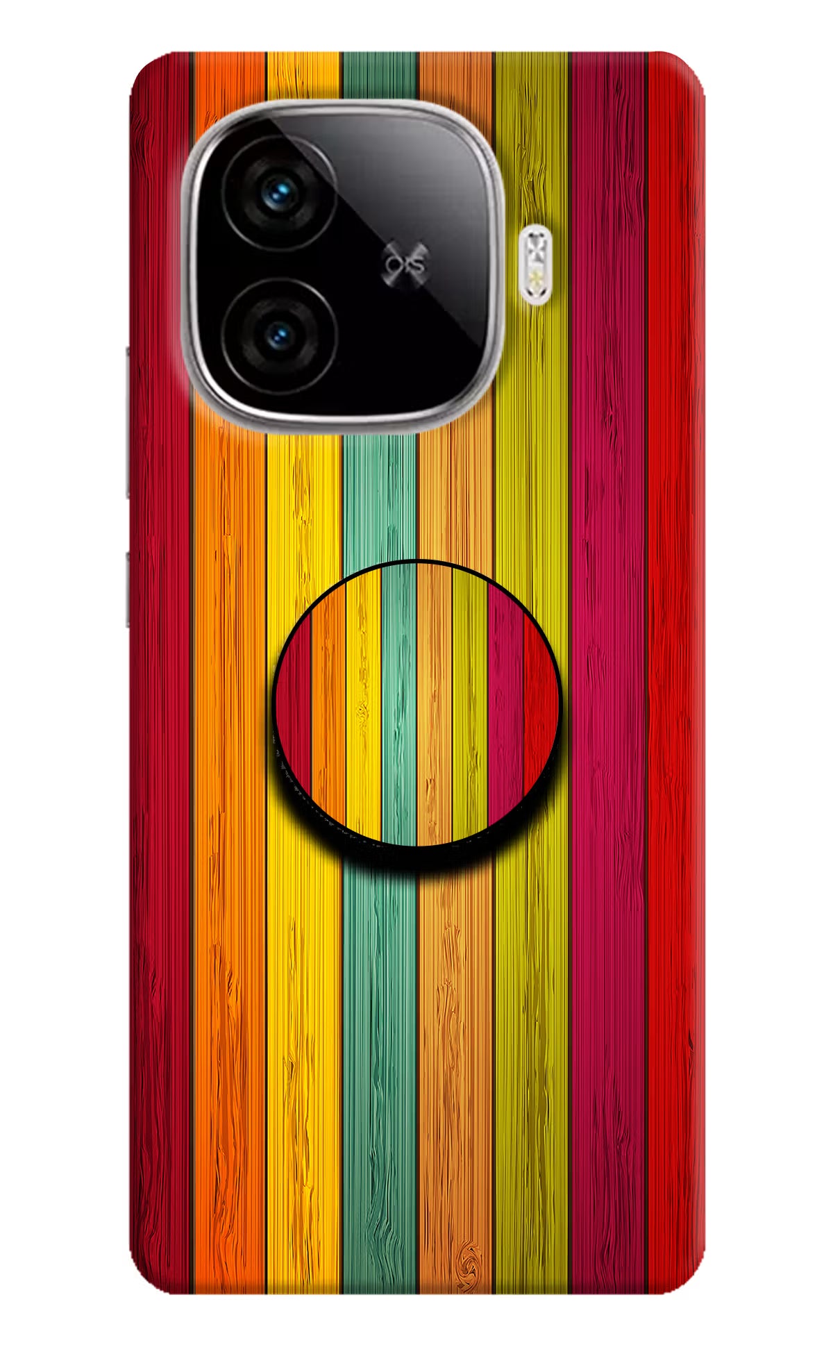 Multicolor Wooden iQOO Neo 10R 5G Pop Case by Casekaro