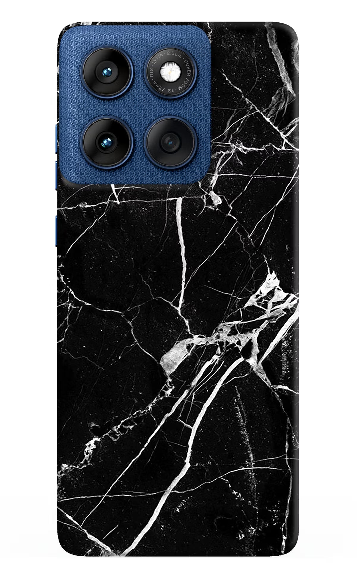 Black Marble Pattern Moto Edge 60 Hard Case Back Cover by Casekaro