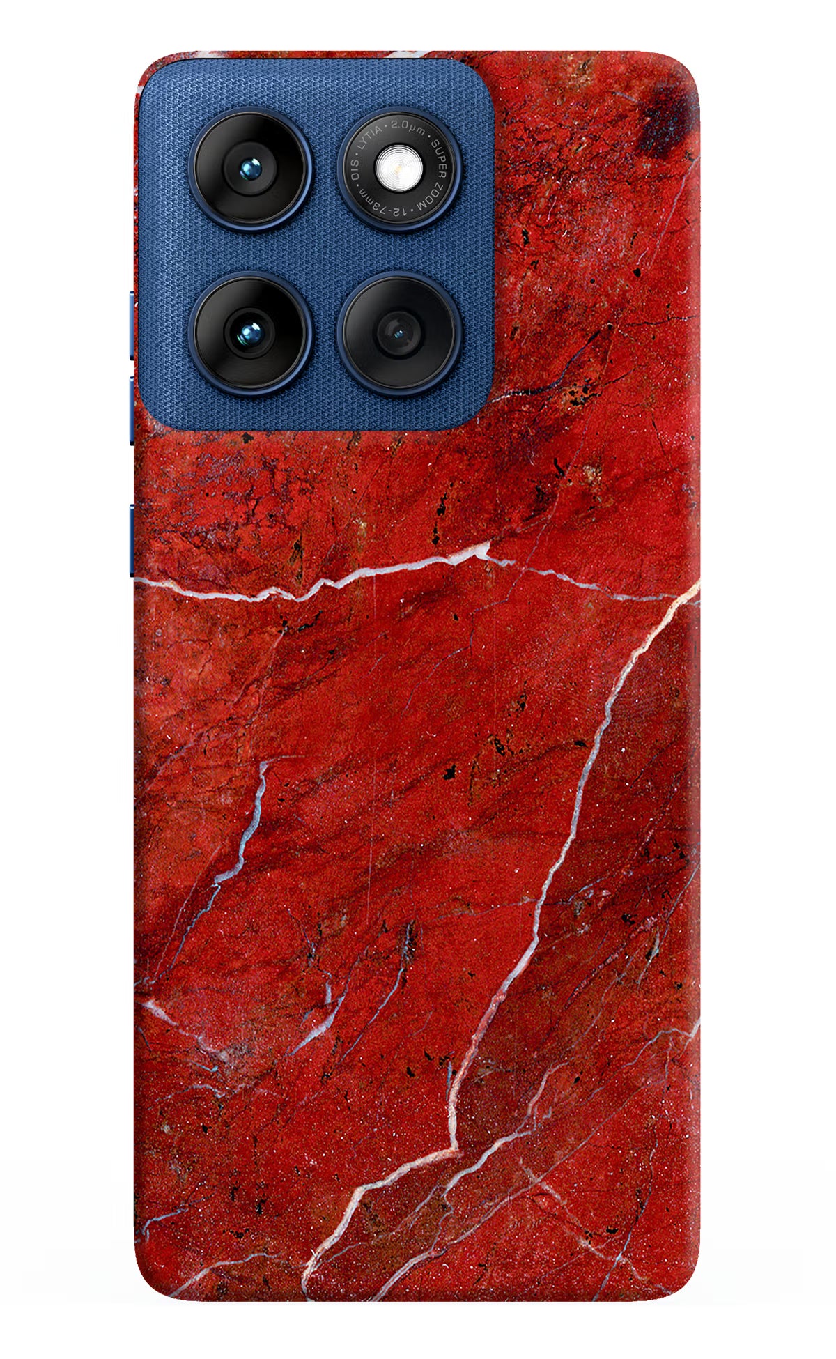 Red Marble Design Moto Edge 60 Hard Case Back Cover by Casekaro