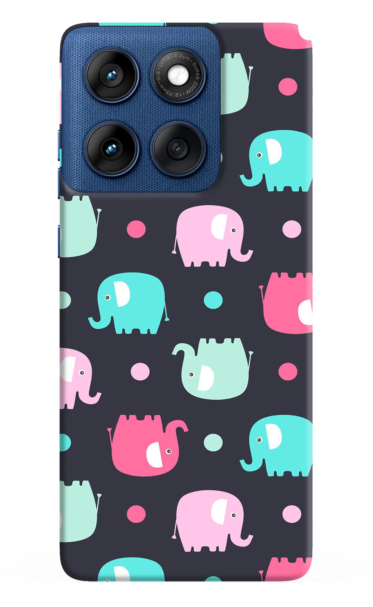 Elephants Moto Edge 60 Hard Case Back Cover by Casekaro
