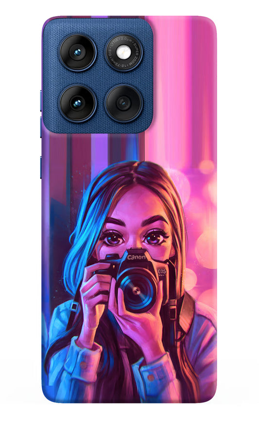 Girl Photographer Moto Edge 60 Hard Case Back Cover by Casekaro