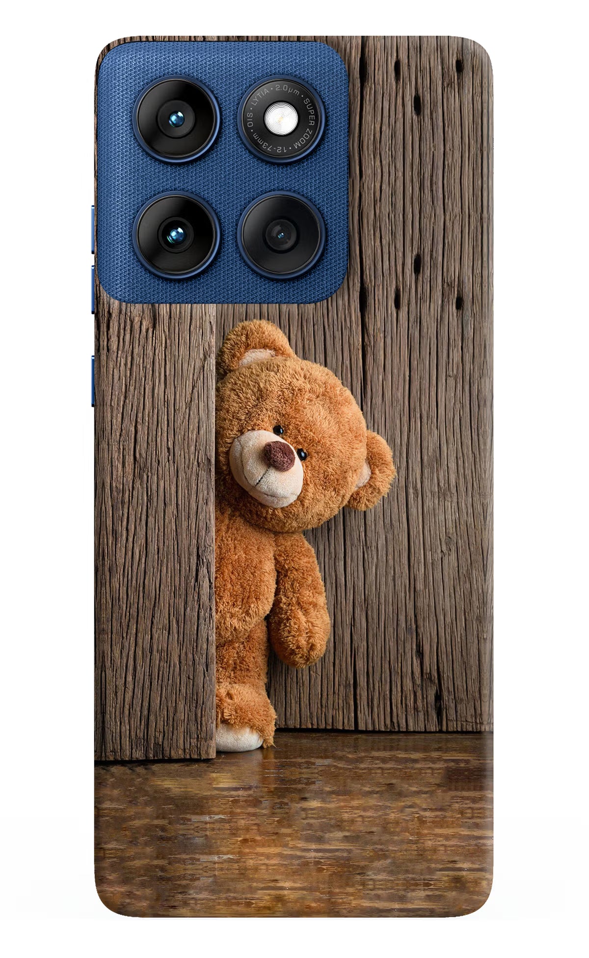 Teddy Wooden Moto Edge 60 Hard Case Back Cover by Casekaro