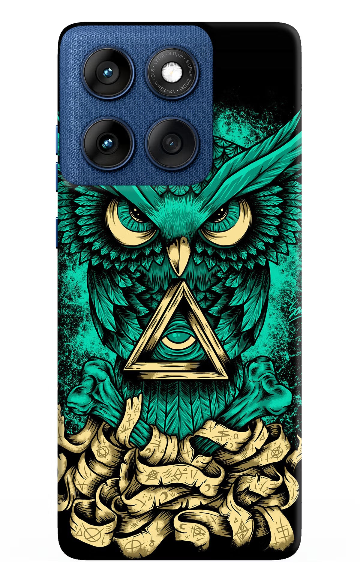 Green Owl Moto Edge 60 Hard Case Back Cover by Casekaro