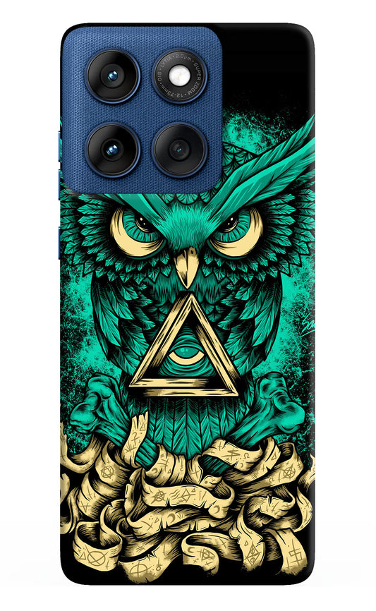 Green Owl Moto Edge 60 Hard Case Back Cover by Casekaro