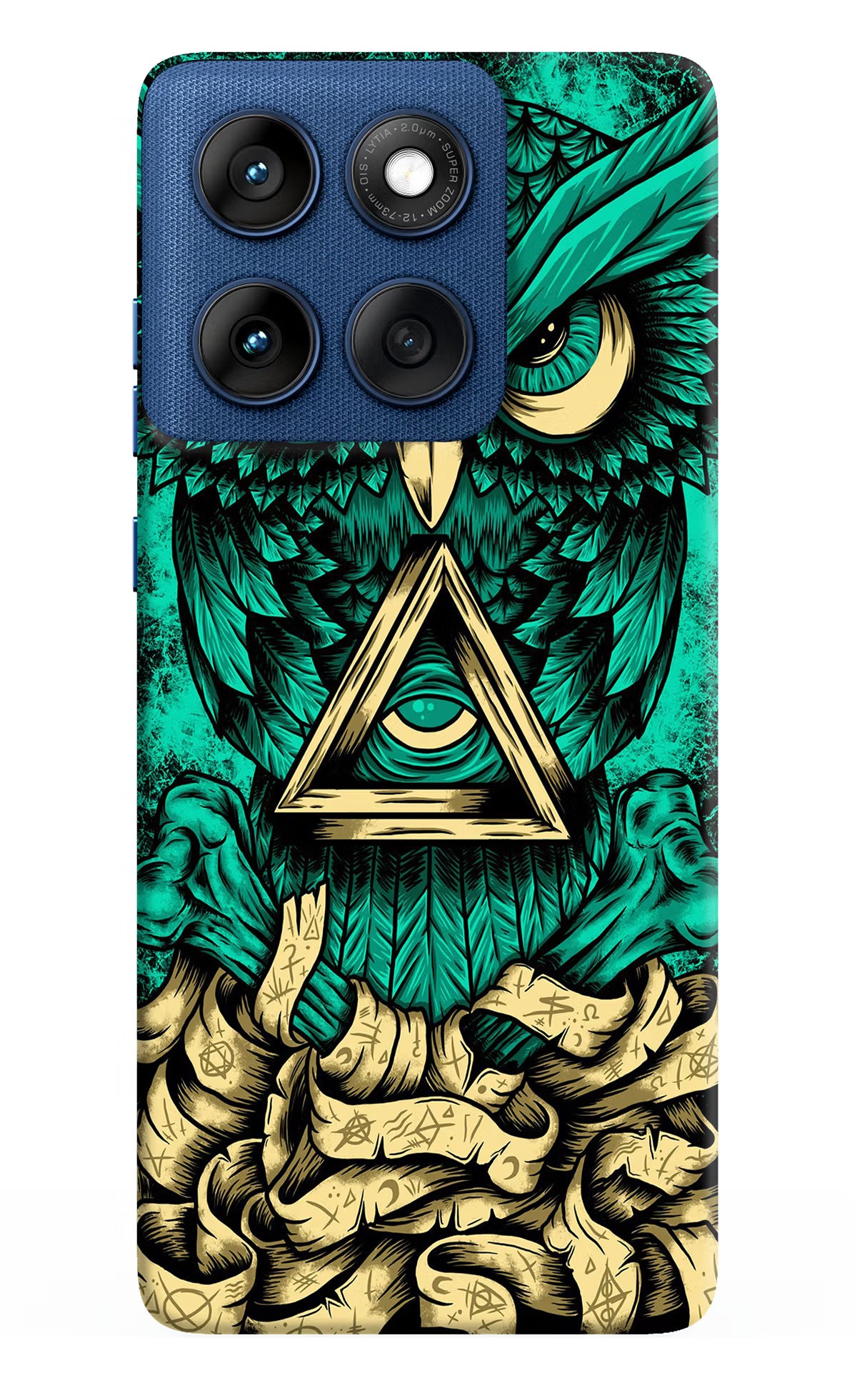 Green Owl Moto Edge 60 Hard Case Back Cover by Casekaro