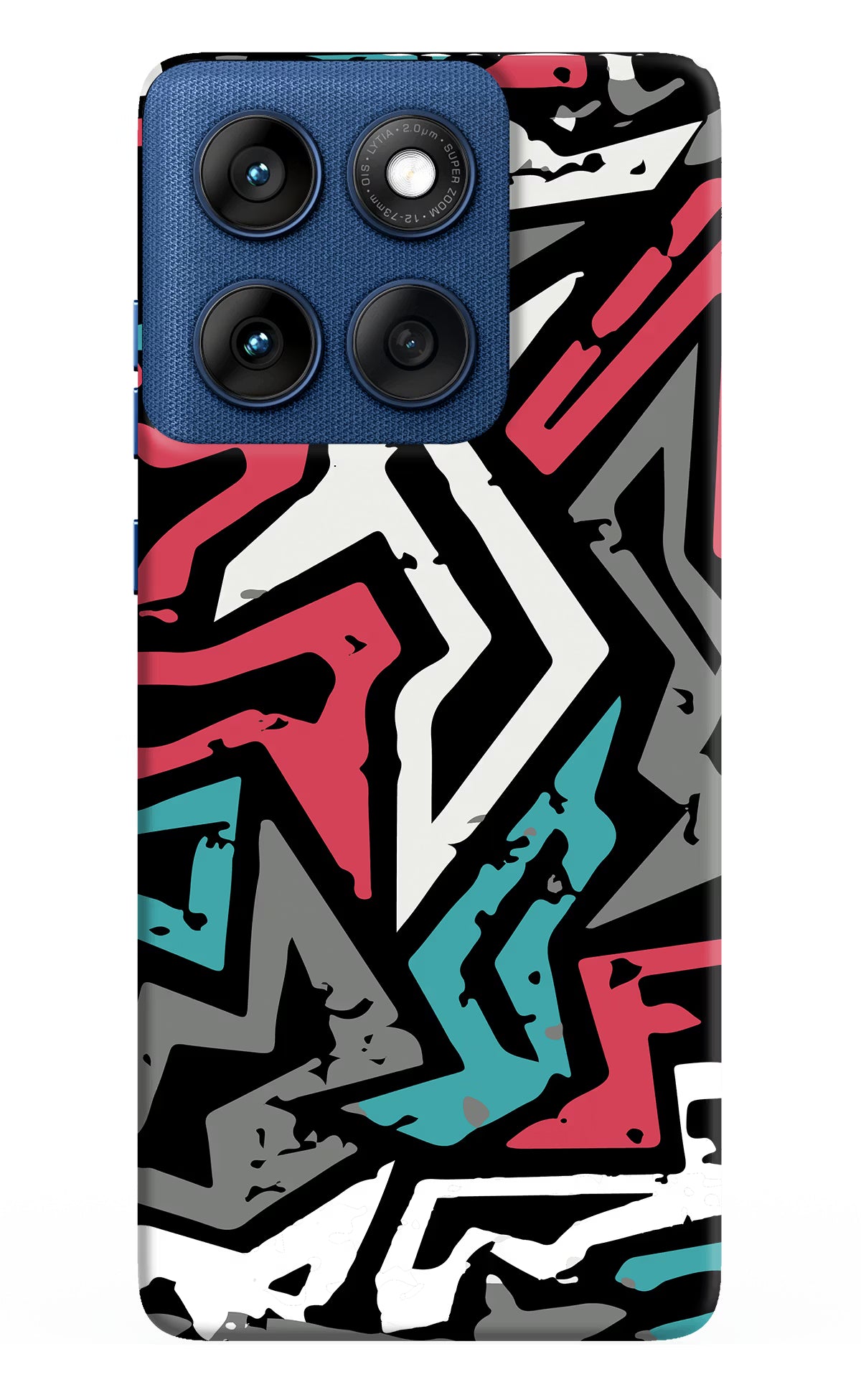 Geometric Graffiti Moto Edge 60 Hard Case Back Cover by Casekaro